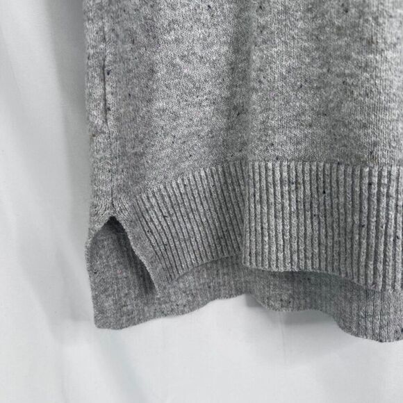 Ann Taylor LOFT Light Flecked Gray Mock Neck Ribbed Trim Sweater Size XS - Picture 5 of 8